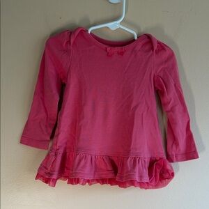 Gymboree Hot Pink Long-Sleeve Ruffle-Hem Top